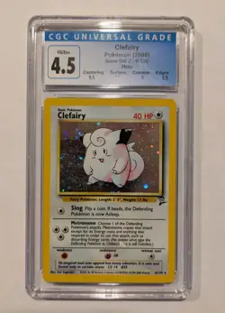CGC 4.5 w/ SWIRL Clefairy Base Set 2 Holo 6/130 2000 Pokemon WOTC - Image 1