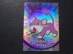 1999 Topps Pokemon Rainbow Foil #19 Rattata Holo Blue Logo Series 1 TV 1st - Image 1