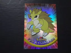 1999 Topps Pokemon Rainbow Foil #28 Sandslash Holo Blue Logo Series 1 TV 1st - Image 1