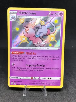 Pokemon TCG Hatterene SV056/SV122 Shining Fates Shiny Holo Rare NM - Image 1
