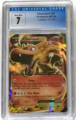 CGC 7 Near Mint Pokemon Charizard XY Flashfire EX 11/106 Ultra Rare Holo 2014 - Image 1
