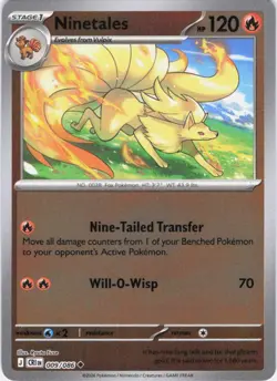 Ninetales Chaos Rising 009/086 Reverse Holo Pokemon TCG NM - Image 1