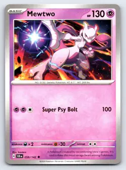 Mewtwo 59/142 Uncommon Stellar Crown Pokemon Near Mint - Image 1