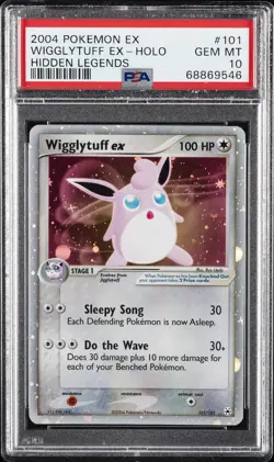 2004 POKEMON EX HIDDEN LEGENDS #101 WIGGLYTUFF EX-HOLO PSA 10 - Image 1