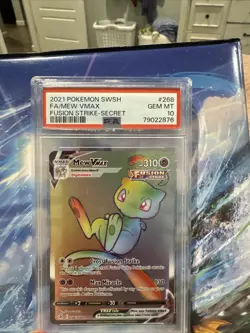 Pokemon TCG Mew VMAX 268/264 Fusion Strike Secret Rare Rainbow Holo PSA 10 - Image 2