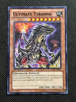 YuGiOh! - Ultimate Tyranno BP02-EN045 Black Rare 1st Edition Lightly Played - Image 1