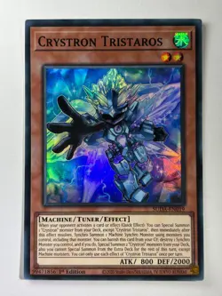 Crystron Tristaros SUDA-EN019 Super Rare 1st Edition YuGiOh Card - Image 1