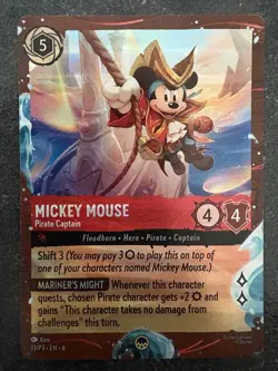 Disney Lorcana TCG – Mickey Mouse Pirate Captain Foil Promo 13/P3 - DCL VF/NM - Image 1