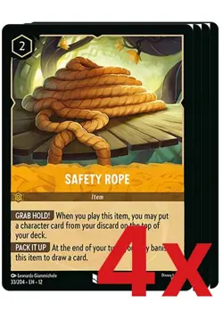 4x Disney Lorcana TCG Safety Rope Uncommon Wilds Unknown NM - Image 1