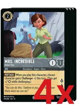 4x Disney Lorcana TCG Mrs. Incredible Helen Parr Common Wilds Unknown NM - Image 1