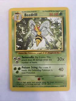 Beedrill 17/102 - Base Set - Pokemon Card - Vintage 1999 Rare - Near Mint NM - Image 1