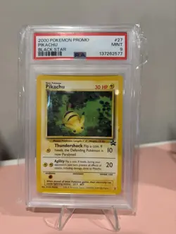 PSA 9 MINT Pikachu "Bumble Bee" Black Star WOTC Promo Pokemon Card #27 - Image 1