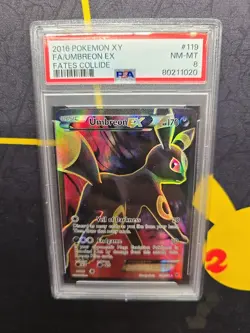 Pokemon TCG Umbreon EX XY Fates Collide Full Art 119/124 PSA8 - Image 1