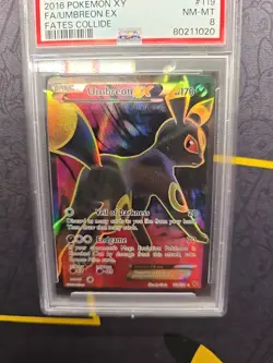 Pokemon TCG Umbreon EX XY Fates Collide Full Art 119/124 PSA8 - Image 3