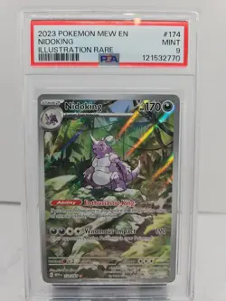 2023 Pokemon MEW EN NIDOKING Illustration Rare Psa 9 - Image 1