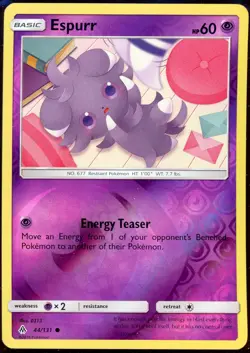 Espurr 44/131 Reverse Holo Pokemon 2018 Forbidden Light - NM - Image 1