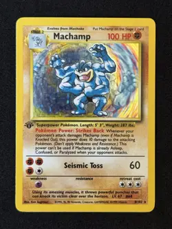 Machamp - 1st Edition - 8/102 - Pokemon Base Set Holo Rare 1999 - WOTC LP - Image 1