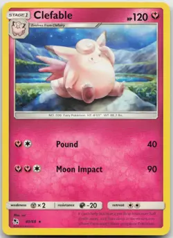 Pokemon Clefable 40/68 R Hidden Fates NM - Image 1