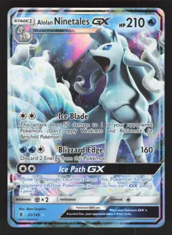 Alolan Ninetales GX 22/145 Pokemon TCG SM - Guardians Rising VLP - Image 1
