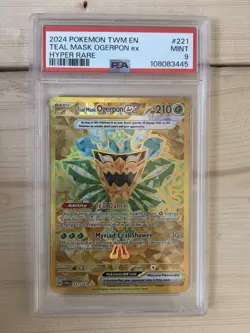Pokemon TCG 2024 Teal Mask Ogerpon ex 221/167 Hyper Rare Holo PSA 9 - Image 1