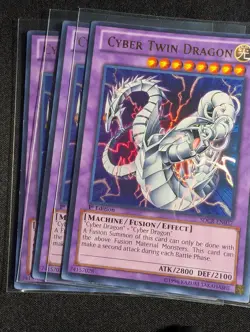 Yugioh - 3x Cyber Twin Dragon SDCR-EN037 1st Ultra Rare NM - Image 1