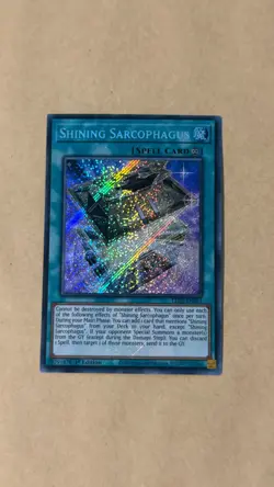 Yugioh Shining Sarcophagus LEDE-EN051 Secret Rare 1st Edition NM - Image 1