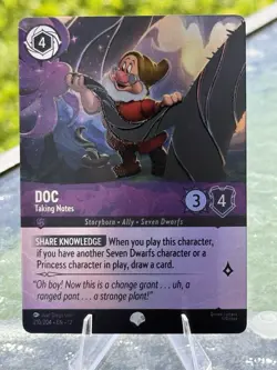 Disney Lorcana TCG Doc - Taking Notes 210/204 Epic Holo Foil Wilds Unknown - Image 1