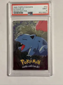 1999 TOPPS POKEMON THE MOVIE EDITION E2 IVYSAUR #2 FOIL - PSA 9 MINT - Image 1