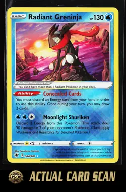 Radiant Greninja #046/189 Pokemon TCG SWSH10: Astral Radiance Radiant Rare - Image 1