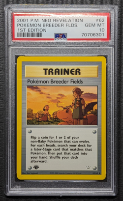Pokemon Breeder Fields Neo Revelation 1st Edition 62/64 PSA 10 Gem Mint - Image 1