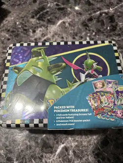 Pokemon TCG 2024 Collector Treasure Chest Tin Lunch Box with 6 Booster Packs - Image 1