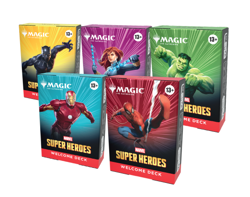 SET OF 5 MAGIC THE GATHERING SUPER HEROES WELCOME DECKS - NEW SEALED AND IN HAND - Image 1