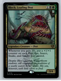 MTG - Secrets of Strixhaven #176 Blech, Loafing Pest FOIL Rare (c) - Image 1
