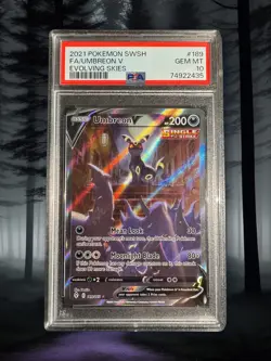 2021 Pokemon Evolving Skies Umbreon V Full Art #189 PSA 10 GEM MINT - Image 1