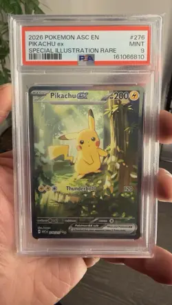 2026 POKEMON ASC EN-ASCENDED HEROES SPECIAL ILLUSTRATION RARE PIKACHU EX PSA 9 - Image 1