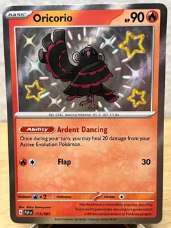 Paldean Fates Oricorio 113/091 Shiny Rare Pokemon NM/M - Image 1