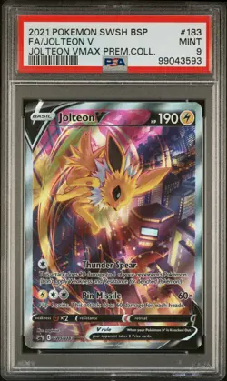 2021 Pokemon Swsh Black Star Promo #183 Fa/Jolteon V Jolteon Vmax PSA 9 - Image 1