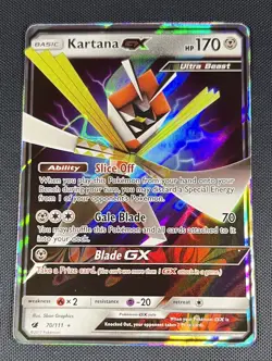 Kartana GX 70/111 Pokemon English Full Art Holo Rare Sun & Moon Crimson Invasion - Image 1