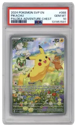 2024 Pokemon Scarlet Violet Promo Paldea Adventure Chest Pikachu #88 PSA 10 - Image 1