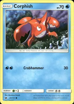 CORPHISH 24/111 CRIMSON INVASION COMMON POKEMON MASAKAZU FUKUDA - Image 1