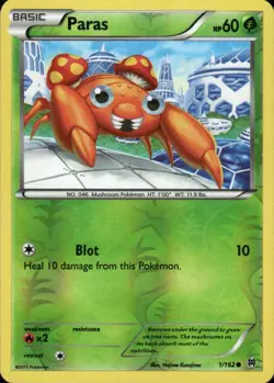 PARAS 1/162 BREAKTHROUGH COMMON REVERSE HOLO POKEMON HAJIME KUSAJIMA - Image 1