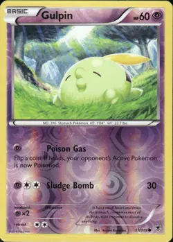 GULPIN 37/119 PHANTOM FORCES COMMON REVERSE HOLO POKEMON HAJIME KUSAJIMA - Image 1
