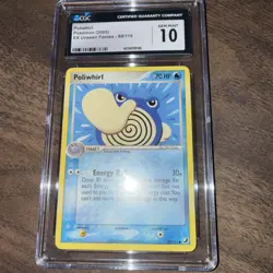 Pokemon TCG CGC 10 Gem Mint Poliwhirl 68/115 Unseen Forces Regular - Image 2