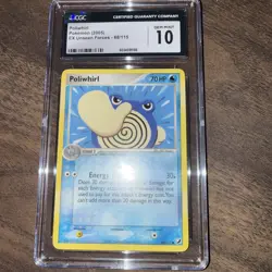 Pokemon TCG CGC 10 Gem Mint Poliwhirl 68/115 Unseen Forces Regular - Image 3