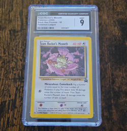 Pokemon Team Rocket's Meowth Black Star Promo 18 Holo 40HP CGC 9 (2000) - Image 1
