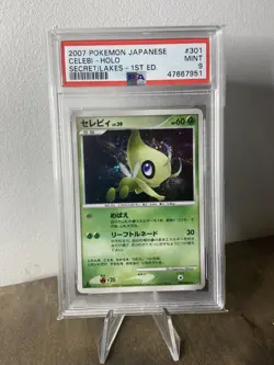 PSA9 2007 Pokemon Japanese Celebi Holo Secret Lakes 1st Edition #301 - Image 1