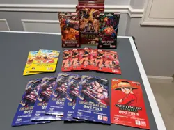 ONE PIECE TCG BUNDLE - 15 ITEMS - SEALED BOOSTER PACKS ASSORTMENT and ULTRA DECK - Image 1