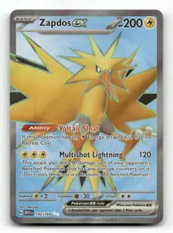 Zapdos ex 192/165 - 151 - Pokemon Card NM/M - Image 1