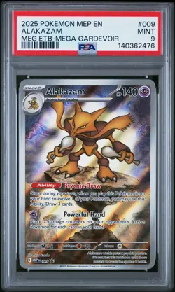 PSA 9 Alakazam BLACK STAR PROMO MEP 009 MINT Graded Pokemon Card - Image 1