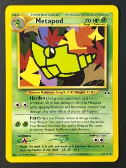 Metapod 42/75 Neo Discovery Uncommon - Pokemon Card Near Mint - Image 1